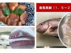 カンパチ+真鯛+シイラさく+さしみ漬けセット(お茶漬け・漬け丼用)送料無料、税込み価格